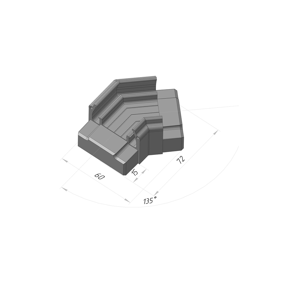 №5 Кут 135° Alteza 35мм 3D