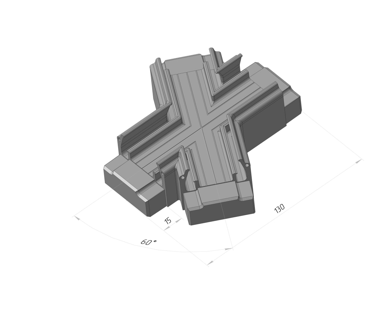 №8 Кут Перехрестя 60° Alteza 35мм 3D