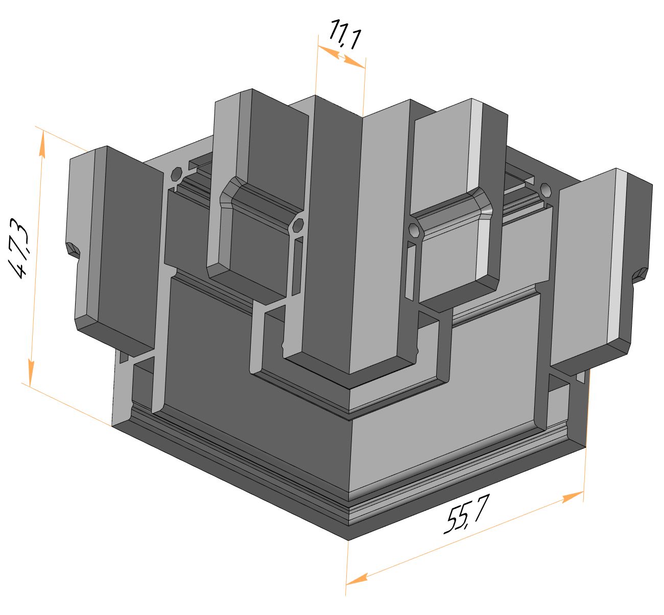 Кут 3D до демпферного треку